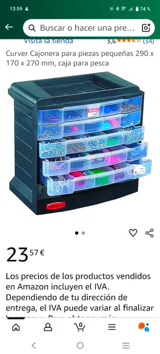 Cajonera Organizadora Curver herramientas