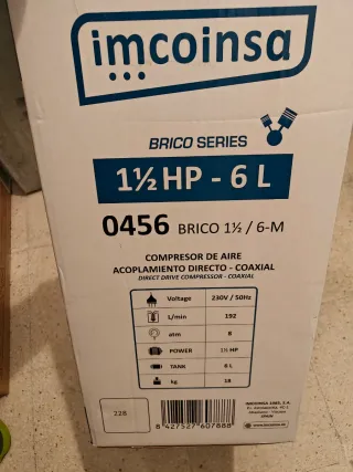 Compresor de aire Imcoinsa 1½ HP - 6 L