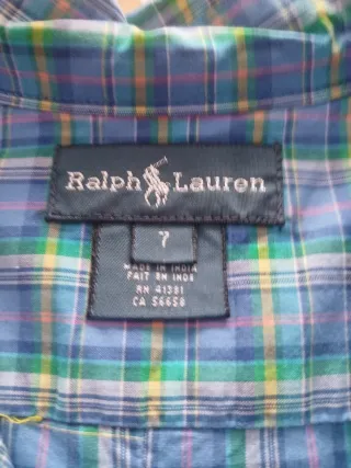 Camisa Polo Ralph Lauren cuadros azul/verde