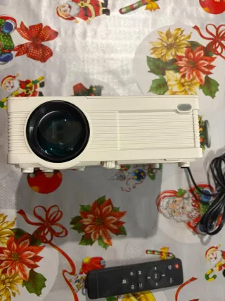 Proyector QKK Blanco Y pantalla para el proyector