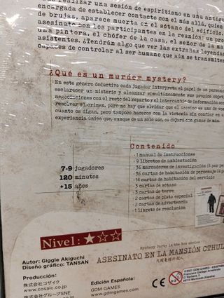 GDM - Asesinato en la Mansión Cthulhu - Mystery Party in The Box Series - Juego de Mesa - Role Play Game - de 7 a 9 Jugadores - A Partir de 15 años.180 min.