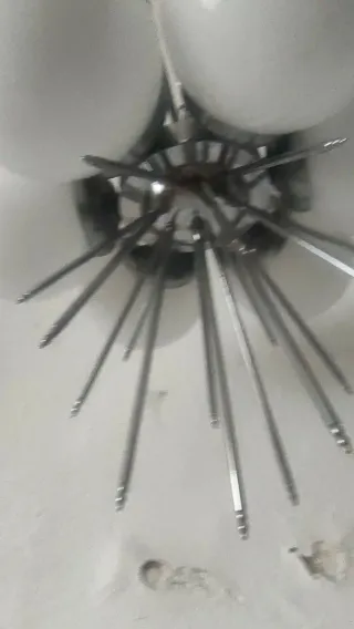 Lámpara Sputnik Cromada Opalina Vintage