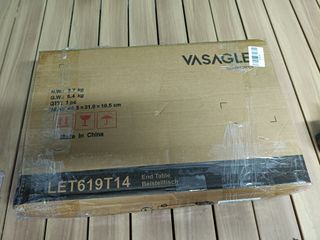 VASAGLE Mesita de Noche, Mesa Auxiliar con Cajón, Asa, Compartimento Abierto, para Dormitorio, Salón, Blanco Nube LET619T14