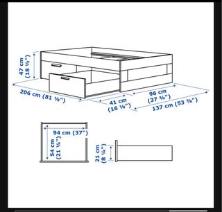 Cama 90 con 2 cajones