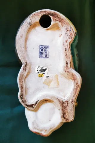 Statuetta gatto dormiente porcellana cinese