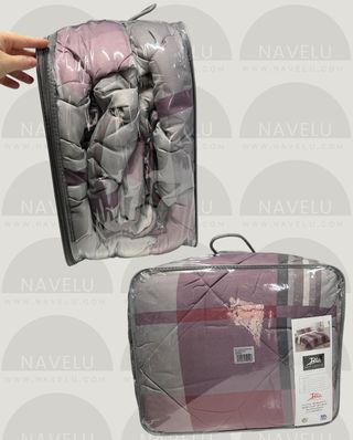 Edredón Bouti Cuadros Burdeos Cama 135