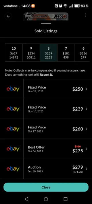 Charizard V Espada&Escudo Carta Pokémon