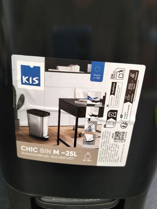 Cubo basura Curver Chic Bin pedal 25L negro