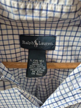 Camisa niño Polo Ralph Lauren  cuadros.