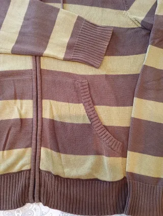 Jersey H&M Rayas Marrón Verde Oliva