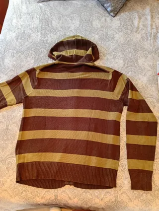 Jersey H&M Rayas Marrón Verde Oliva