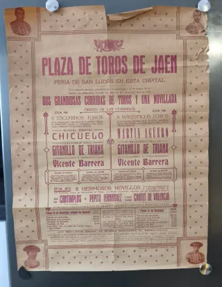 Cartel Plaza de Toros de Jaén 1928