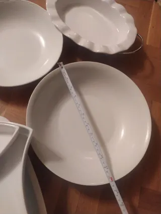 Bandejas y fuentes porcelana blancas