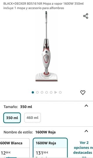 BLACK+DECKER BDS1616R Mopa a vapor 1600W