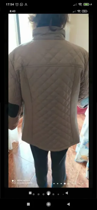 Chaquetón acolchado mujer beige talla 52