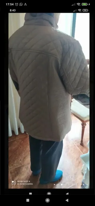 Chaquetón acolchado mujer beige talla 52