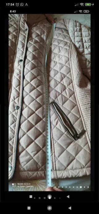Chaquetón acolchado mujer beige talla 52