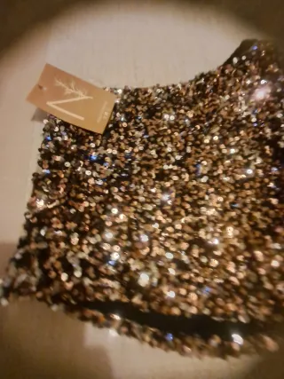 Top fiesta lentejuelas una manga elegante .