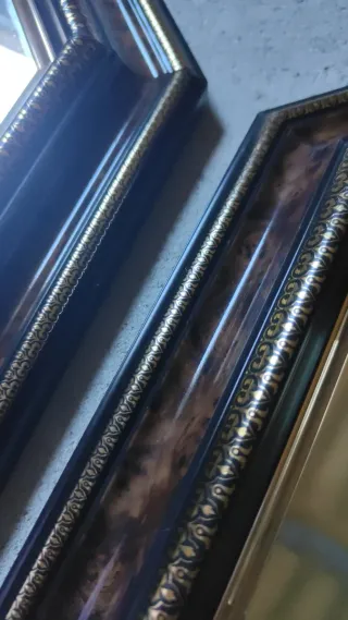 Set di 5 quadri classici in legno e specchio