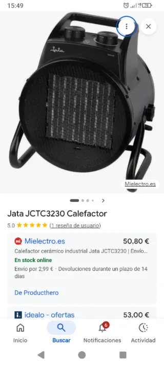 Calefactor Jata JCTC3230 Cerámico