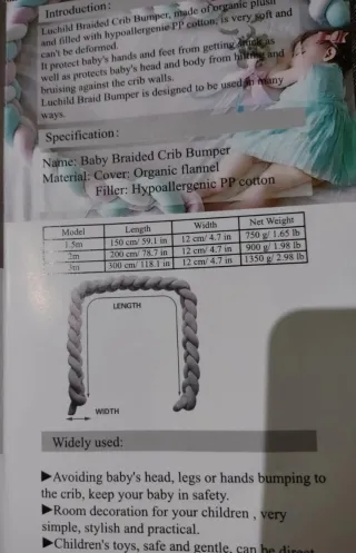 Cojín trenzado para bebé