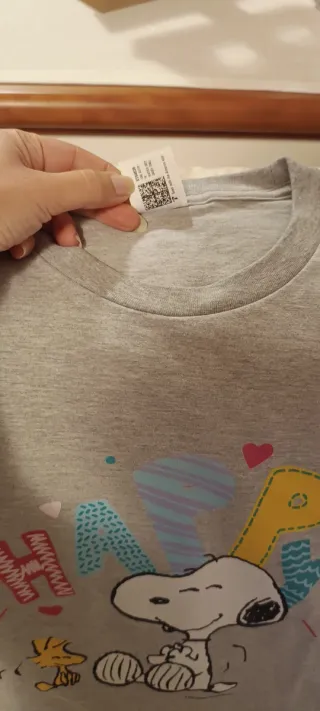 Maglia Snoopy Happy Grigia