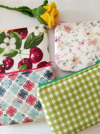 Bolsa multiusos pequeña cuadros verde y blanco