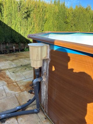 Piscina desmontable con agujero