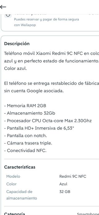 Xiaomi Redmi 9C NFC Azul