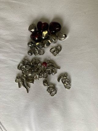 Collares Abalorios Morado y Plateado