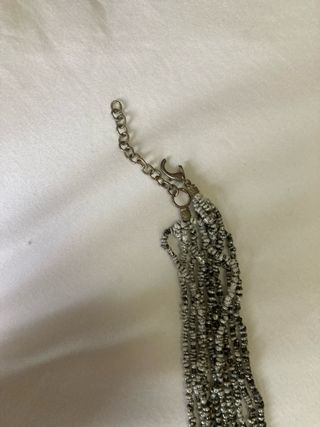 Collares Abalorios Morado y Plateado