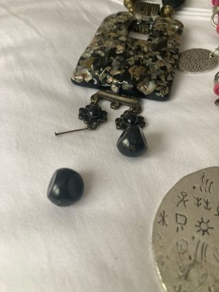 Collares Abalorios Morado y Plateado