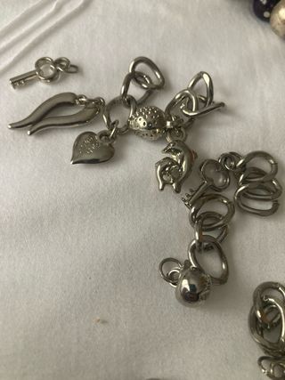 Collares Abalorios Morado y Plateado