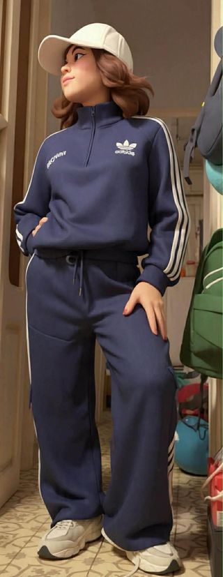 Conjunto deportivo Adidas azul y blanco