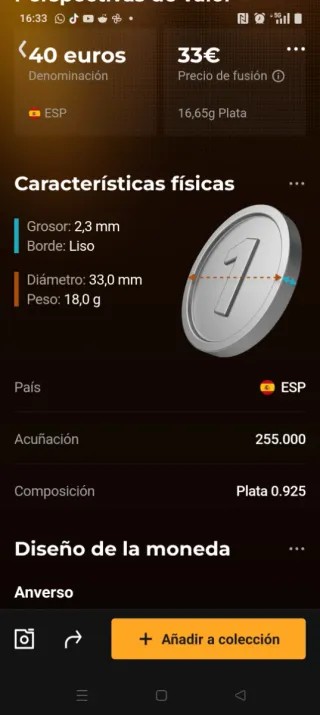 Moneda Plata 40€ Vuelta al Mundo 2022