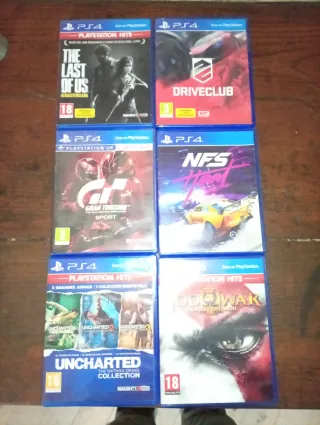Pack 6 Juegos PS4: Uncharted, God of War, NFS...