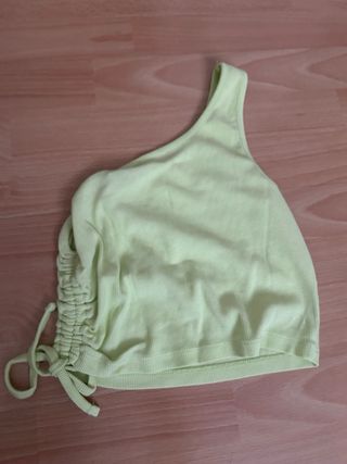 Top asimétrico amarillo FB Sister talla única