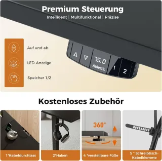 Escritorio elevable esquinero 140cm