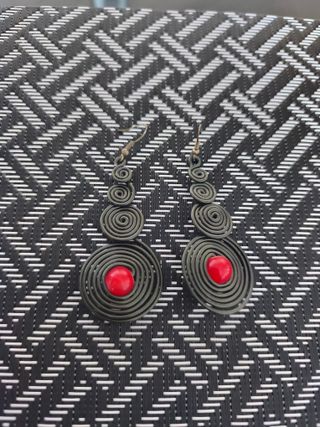 Pendientes artesanales espiral bohemio