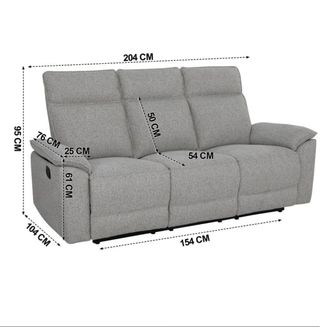 Sofá 3 plazas reclinable tela