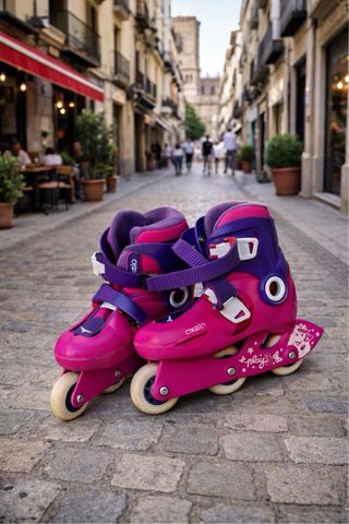 Patines infantiles rosas Decathlon. Talla 26/28