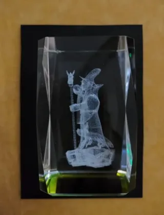 Figura Mago Fantasía-Cristal Óptico 3D Láser.