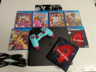 PS4 Slim + 6 juegos + códigos sin usar