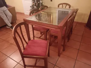 Conjunto Mesa de comedor extensible y 6 sillas