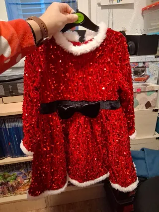 Vestido niña lentejuelas Navidad talla 5 años