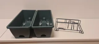 2 Jardineras Teal Plástico Balcón