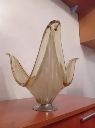 Frutero Murano Cristal Marrón Transparente