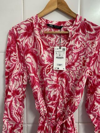 Vestido Rosa Zara Talla L