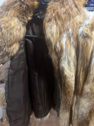 Abrigo piel sintética Arlo beige/marrón