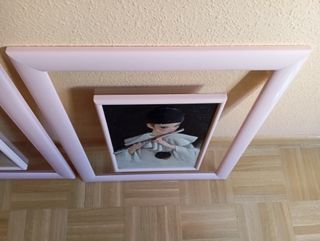 Cuadro Arlequín con Flauta y Marco Rosa